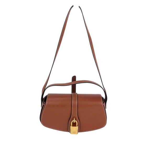 Celine Smooth Calfskin Tabou Clutch on Strap Tan Shoulder Bag - Picture 1 of 11